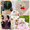 8Pcs 8 Colors Handmade Crochet Cotton Flower Ornaments AJEW-FG0004-12-6