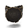 Antique Bronze Brass Filigree Ring Components X-KK-E477-AB-NF-3