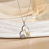 Mother's Day Two Tone Brass Micro Pave Clear Cubic Zirconia Heart Pendant Cable Chain Necklaces for Women WGE4559-04-1