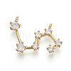 Brass Micro Pave Cubic Zirconia Pendants ZIRC-F099-20G-12-1