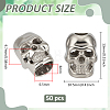 50Pcs Alloy European Beads FIND-BC0019-52P-2
