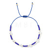 Glass Seed Bead & Plastic Imitation Pearl Beads Braided Bracelets for Women JS2905-5-1
