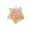 Dyed Natural Malaysia Jade & Glass Beaded Pendants PALLOY-MZ01265-01-1