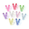 UV Plating Transparent Acrylic European Beads OACR-M027-02V-2