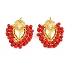 Alloy & Glass Seed Beaded Pendants GL-CBA96FD-01G-09-1