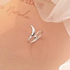 Heart & Wing Rhodium Plated 925 Sterling Silver Cuff Rings FS-WGFEBDA-01-2
