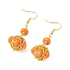 Glass Seed Bead and Synthetic Imperial Jasper Dangle Earrings EJEW-MZ00743-02-4