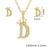 Brass Micro Pave Clear Cubic Zirconia Pendant Necklaces & Stud Earrings Sets FS-WG8C370-04-1