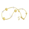 Rack Plating Brass & ABS Plastic Pearl Beads Round Link Chain Necklaces for Women NJEW-C059-08G-1