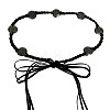 Boho Embossed Floral Alloy Coin Polyester Tie Chain Belts for Women FS-WGDC917-01-5
