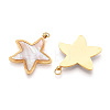 304 Stainless Steel Pave Natural Shell Pendants STAS-N115-22A-G-2
