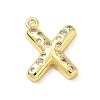 Brass Micro Pave Clear Cubic Zirconia Pendants KK-I476-02G-X-1