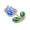 Electroplate Glass Pendants PALLOY-TA00357-02-3