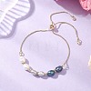 Natural Cultured Freshwater Pearl Beads Slider Bracelets BJEW-JB13409-1