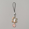 Alloy Enamel Arch with Cat & Sakura Phone Charm Mobile Straps HJEW-WH0007-25B-1