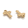 Ion Plating(IP) 304 Stainless Steel Tiny Cross Charms X-STAS-L159-06G-2