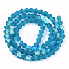 Imitate Austrian Crystal Bicone Frosted Glass Beads Strands GLAA-F029-TM4mm-A01-2