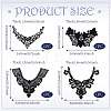 4Pcs 4 Styles Polyester Computerized Embroidery Collar DIY-TA0015-70-3