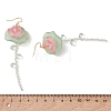 Lotus Flower Brass Dangle Earrings EJEW-TA00796-4