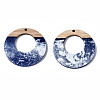 Opaque Resin & Walnut Wood Pendants RESI-T035-22-2