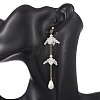 Valentine's Day 304 Stainless Steel & Shell Pearl Dangle Stud Earrings EJEW-TA00808-2