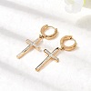 Cross 304 Stainless Steel Polymer Clay Rhinestones Hoop Earrings EJEW-G453-11G-02-2