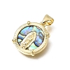 Virgin Mary Theme Brass & Natural Shell Pendants SH-CBA7C77-01B-G04-2
