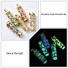 5Pcs 5 Colors Synthetic Luminous Stone Column Pendants FIND-YW0005-92-3