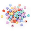 100Pcs 10 Colors Food Grade Eco-Friendly Silicone Beads SIL-TA0001-28-12