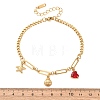 Ocean 304 Stainless Steel Pave Red Cubic Zirconia Charm Anklets for Women SA-CBA3D94-04C-G-5