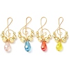 Electroplated Synthetic Non-magnetic Hematite & Teardrop Glass Big Pendants PALLOY-JF02961-1