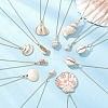 12Pcs 12 Styles Electroplated Natural Mixed Shell Pendant Necklaces NJEW-JN05212-1