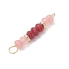 Dyed Natural Malaysia Jade Faceted Rondelle Beaded Connector Links PALLOY-JF05060-5
