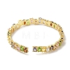 Brass Pave Glass Open Cuff Bangles for Women BJEW-B091-02G-3