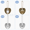 4Pcs 2 Style Tibetan Style Alloy Heat Transfer Sublimation Hanging Blank Pendant Decorations HJEW-FH0006-54-5
