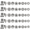 80Pcs 10 Styles 1-Hole Alloy Shank Buttons BUTT-ME0001-05-1