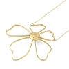 Ion Plating(IP) 304 Stainless Steel Cable Chain Flower Pendant Necklaces for Women NJEW-K276-02G-1