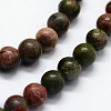 Natural Unakite Beads Strands G-I199-08-10mm-3