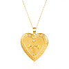 304 Stainless Steel Cross Heart Openable Photo Locket Pendant Cable Chain Necklaces for Women WGFF668-08-1
