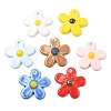 Flower Shaped Hand Painted Porcrlain Big Pendants PORC-C012-02-1