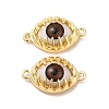 Evil Eye Resin Brass Connector Charms RESI-E026-01G-05-2