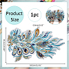 Phoenix Tail Pattern Polyester Lace with PVC Embroidered Fabric SENE-WH0003-38-2
