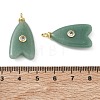 Brass & Natural Green Aventurine & Cubic Zirconia Pendants GG-CBAD360-20G-08-3