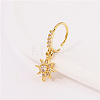 Brass Micro Pave Clear Cubic Zirconia Dangle Hoop Nose Rings FS-WG904D6-02-1