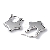 304 Stainless Steel Star Thick Hoop Earrings for Women EJEW-I284-08P-2