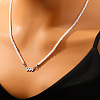 Alloy Number 999 Pendant Resin Imitation Pearl White Round Beaded Necklaces for Women FS-WGE7FDC-18-1