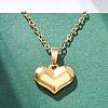 Heart 304 Stainless Steel Pendant Necklaces NJEW-H059-17G-3