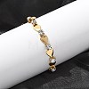 304 Stainless Steel Rhinestone Cup Chain Bracelets for Women BJEW-F488-26A-G-2