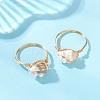 Shell Pearl Bead Finger Rings RJEW-JR00988-1