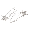 Starfish 304 Stainless Steel Safety Pins Brooch Findings SA-CBA098D-16D-P05-2